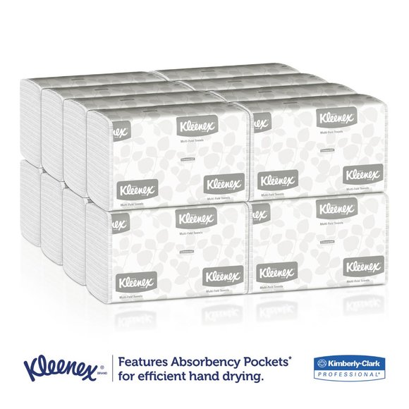 Kleenex Multi-Fold Paper Towels, 9.2 x 9.4, White, 150/Pack, 16 Packs/Carton -KC - Picture 4 of 6